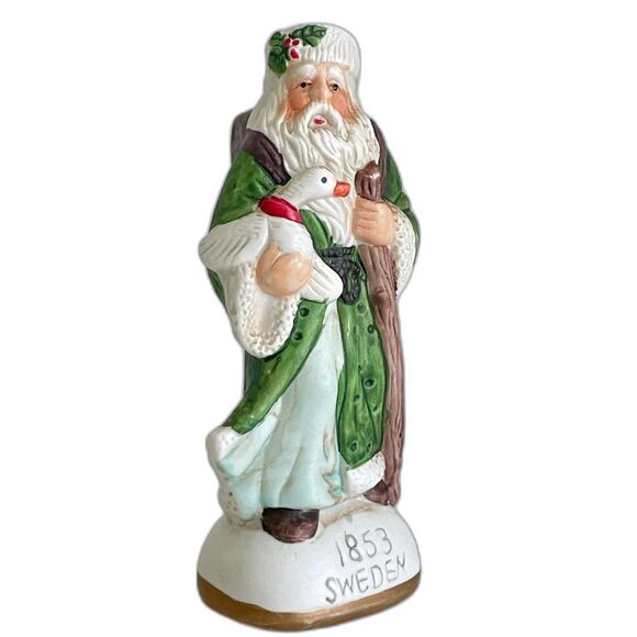 Vintage 1980s Porcelain Old World Sweden Santa Collectible Figurine with Box 5" - Picture 11 of 11